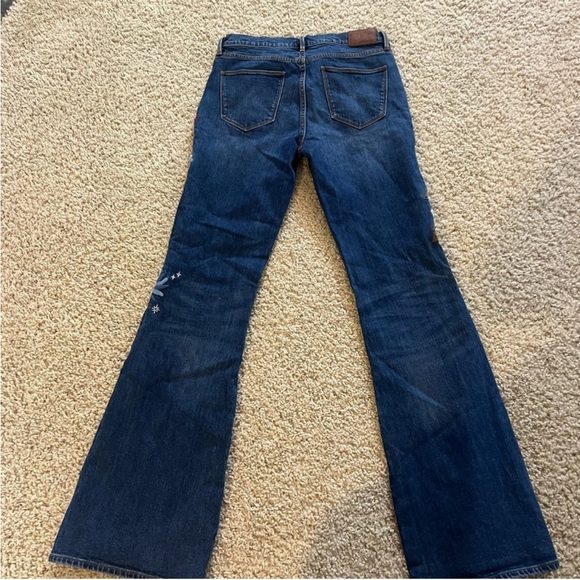 Johnny Was Blue Flare Jeans with Floral Embroidery - Picture 4 of 7